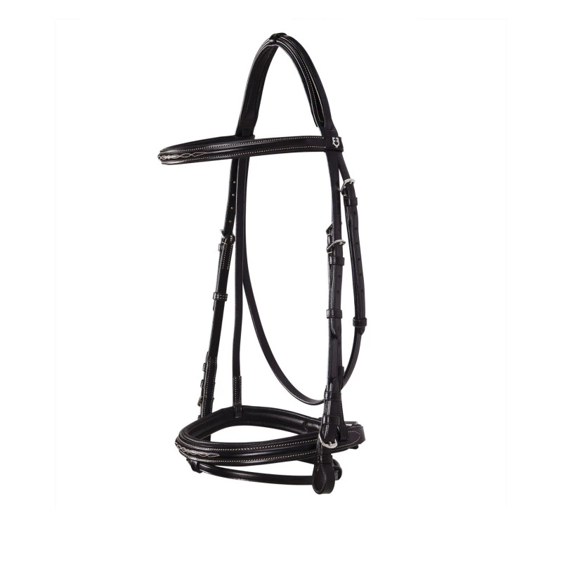 Leather English bridle with embroideries