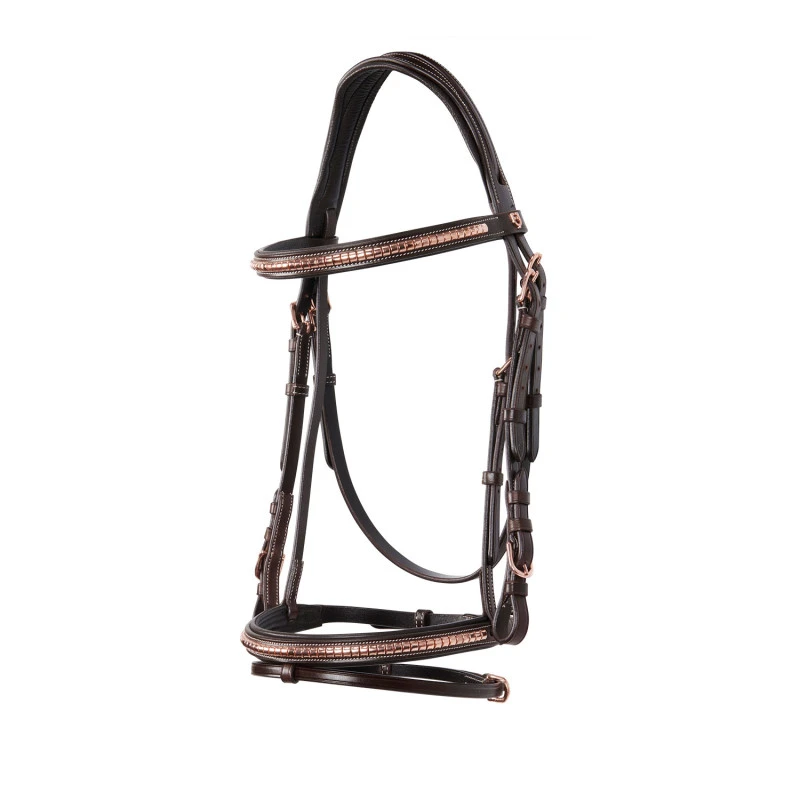 English clincher leather bridle colour rose gold