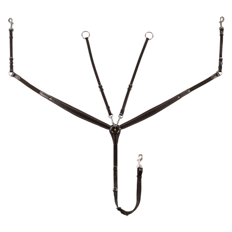 Tanned leather fork breastplate