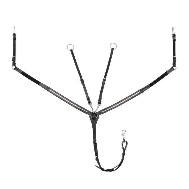 Tanned leather fork breastplate with silver clincher