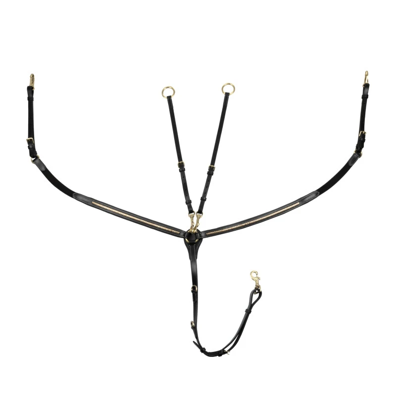 Tanned leather fork breastplate with brass clincher