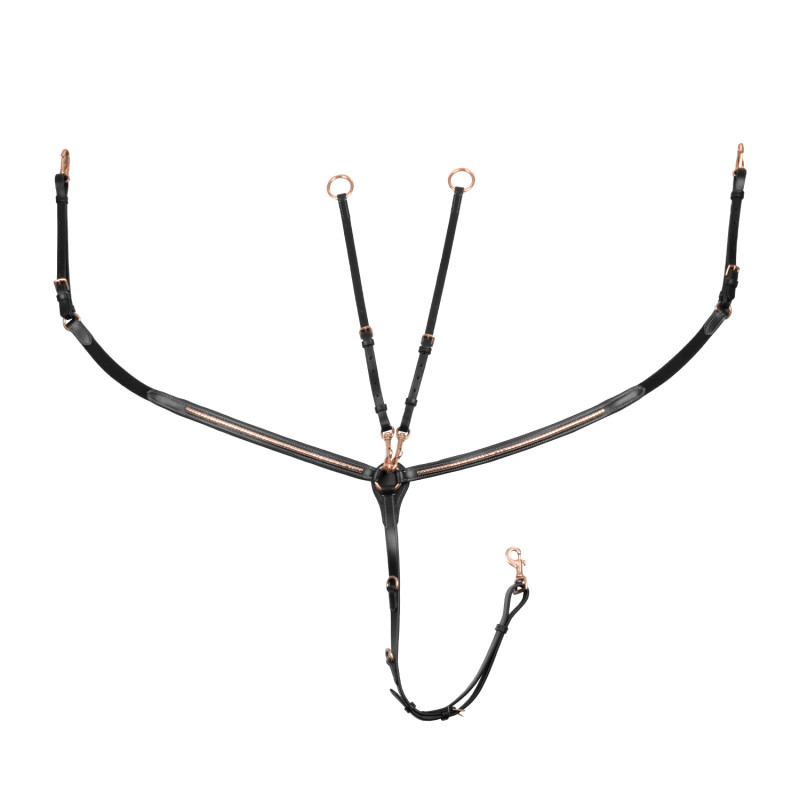 Breastplate with clincher rose gold leather fork