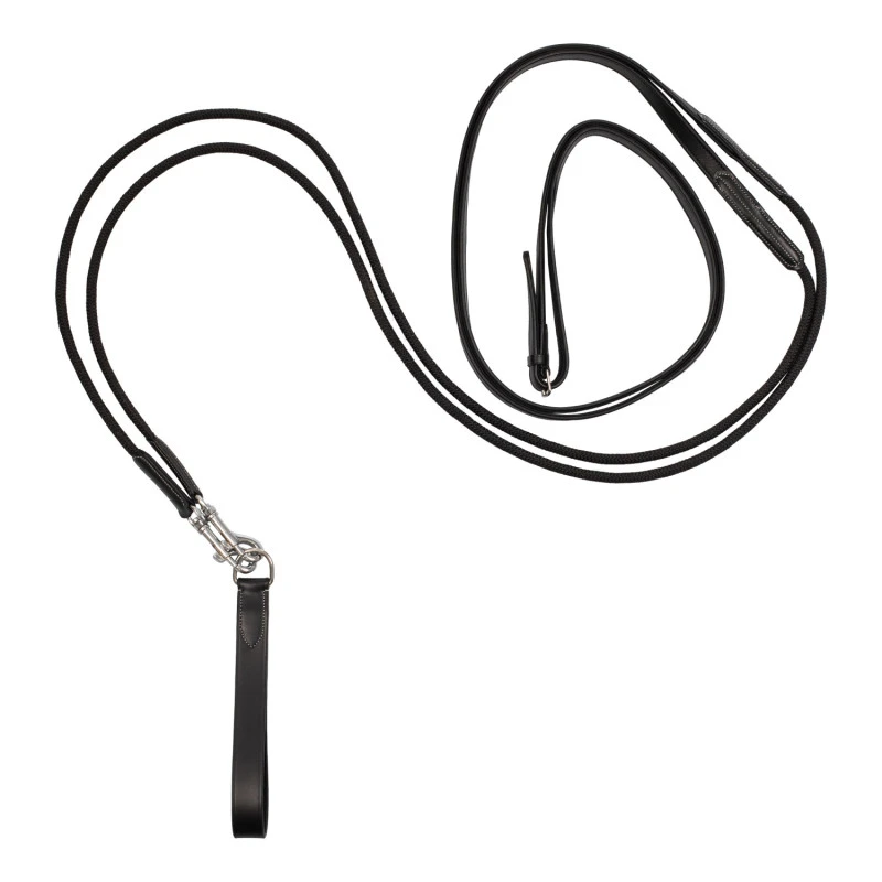 Double leather and nylon draw reins