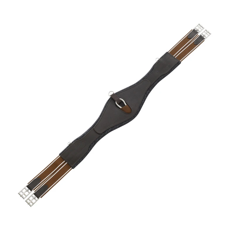 Jumping girth shaped leather