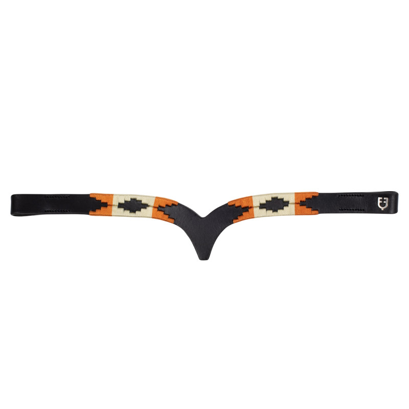 Leather browband with navajo decoration