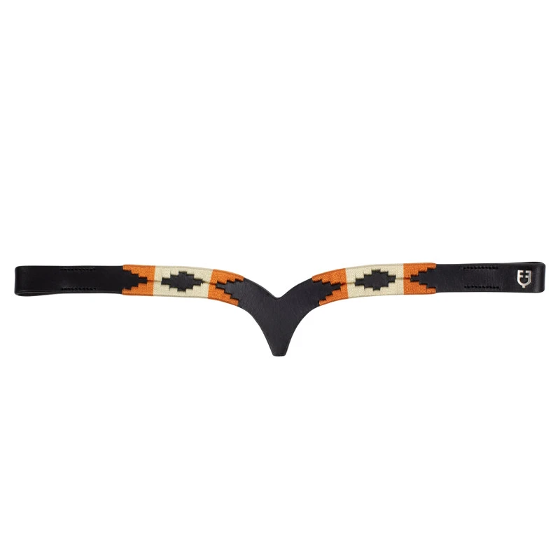 Leather browband with navajo decoration