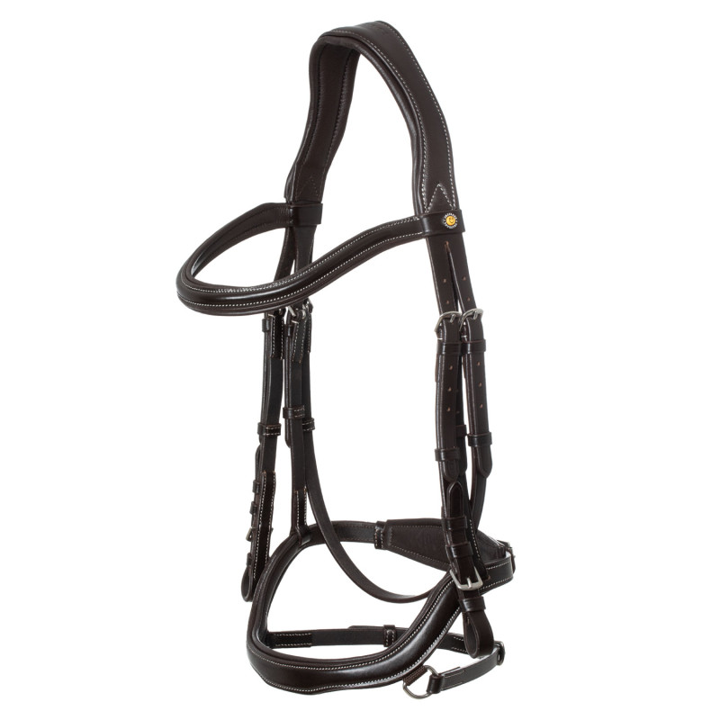 Anatomical bridle contrast stitching