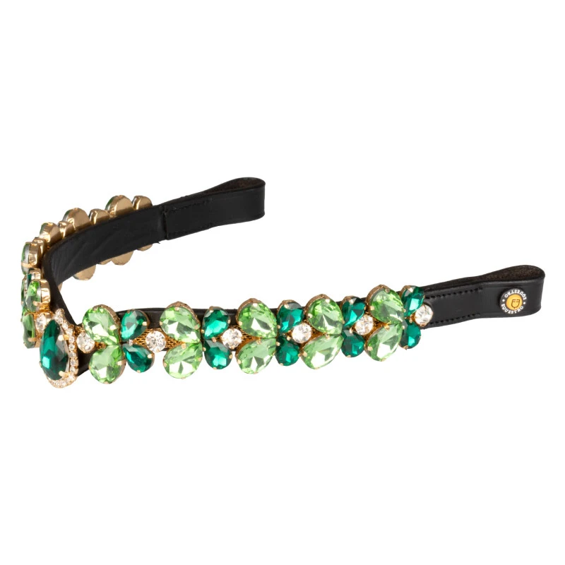 Green Ray Crystal leather browband