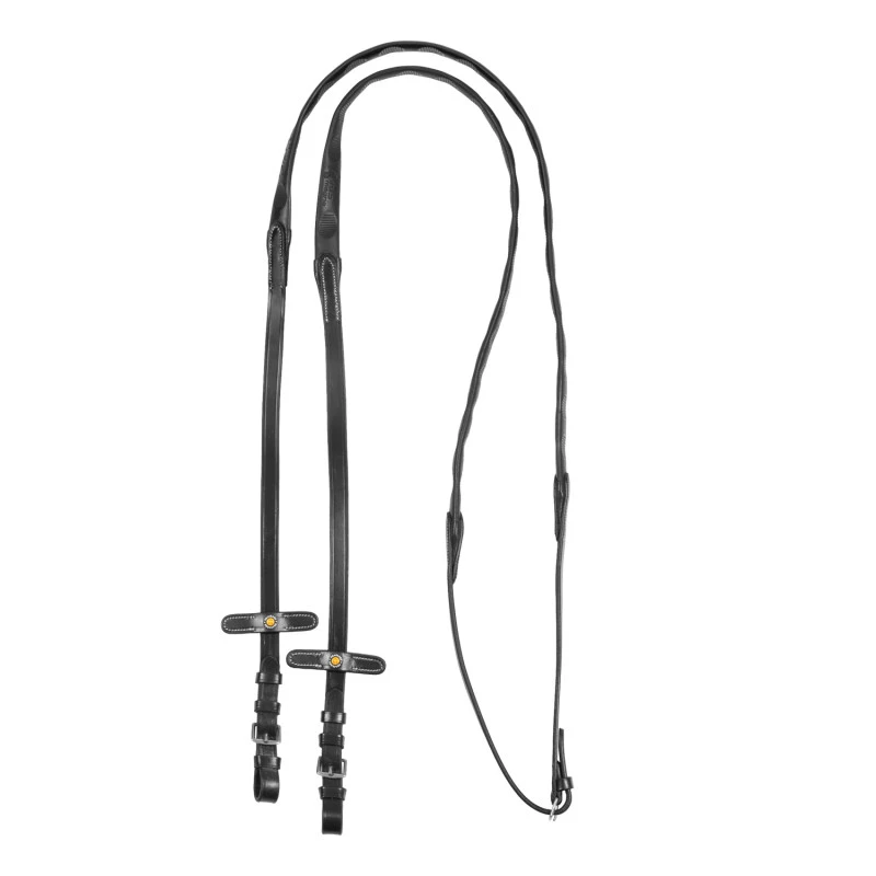 Leather magna reins with rubber grip