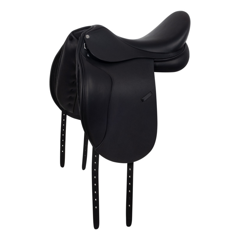 Dressage saddle with removable blocks