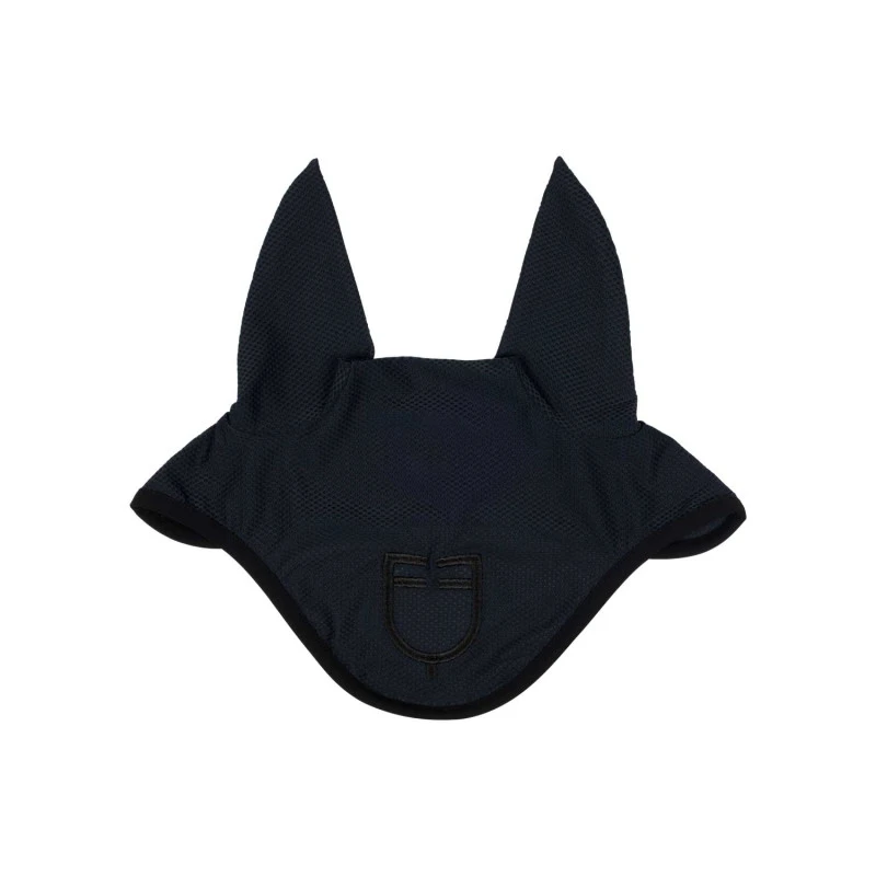 Perforated fabric fly veil with logo