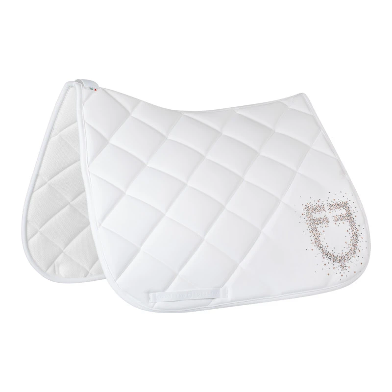 Dressage saddle pad rhinestone logo