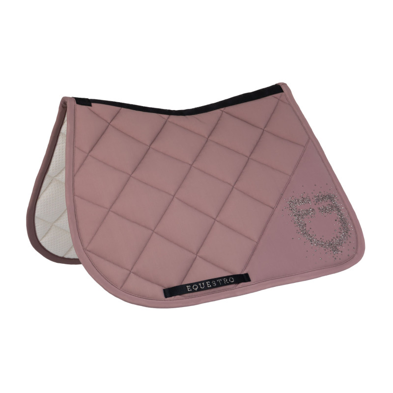 Jumping saddle pad with rhinestone logo