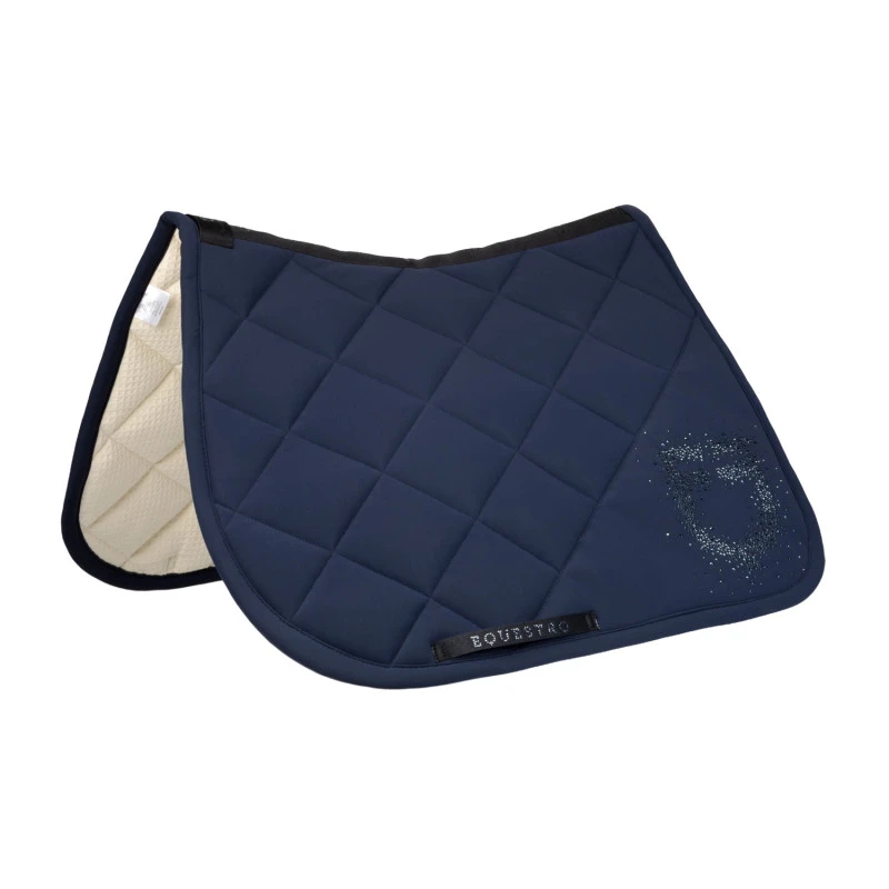 Jumping saddle pad with rhinestone logo