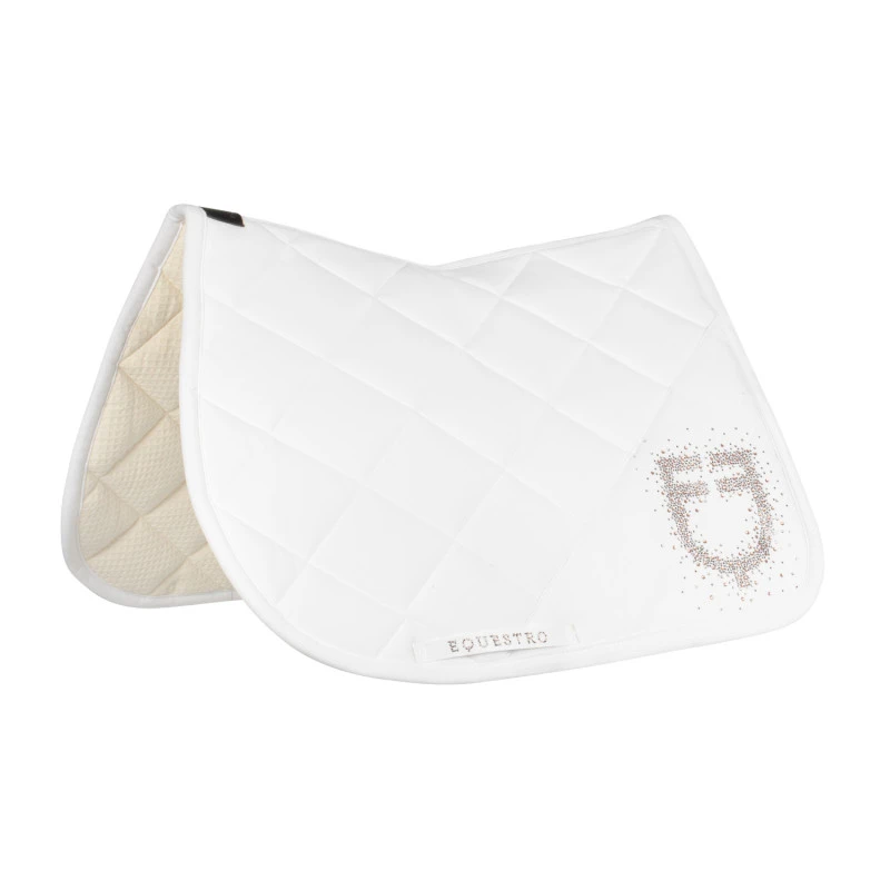 Jumping saddle pad with rhinestone logo