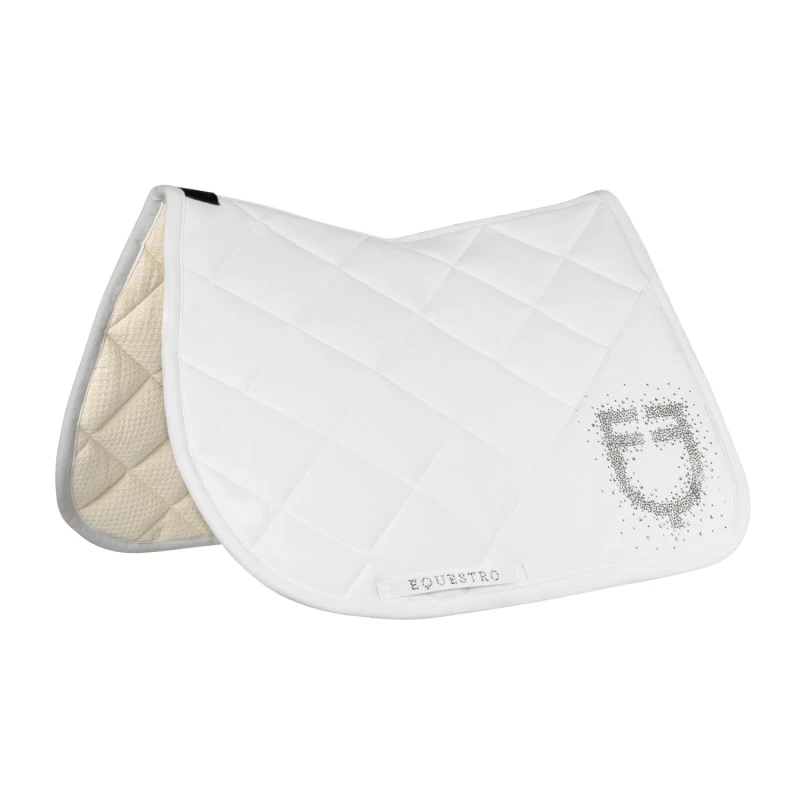 Jumping saddle pad with rhinestone logo