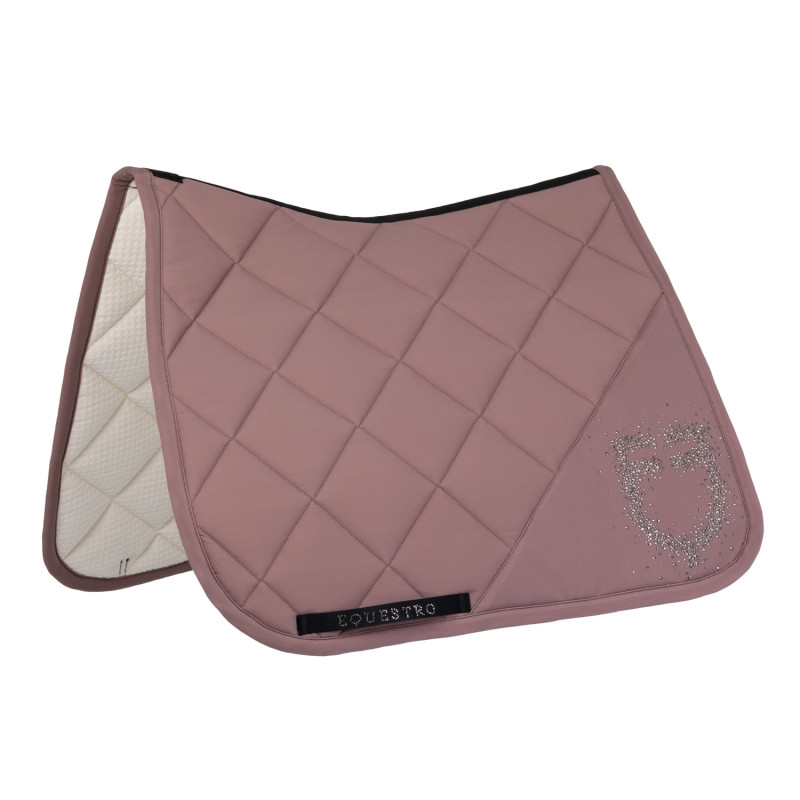 Dressage saddle pad with rhinestone logo