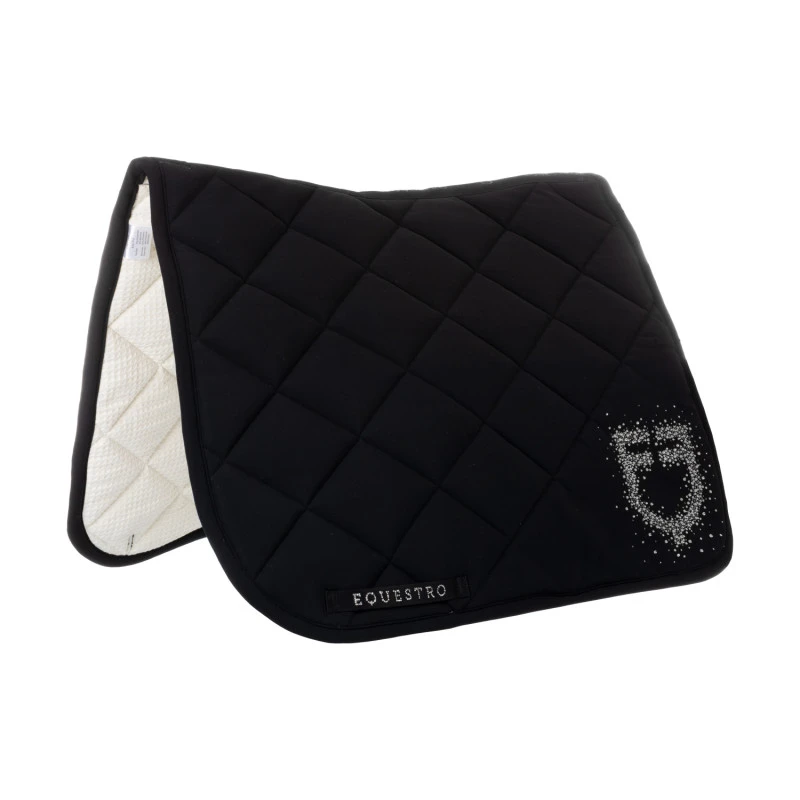 Dressage saddle pad with rhinestone logo