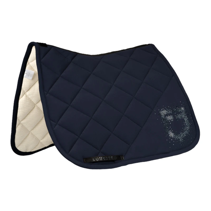 Dressage saddle pad with rhinestone logo