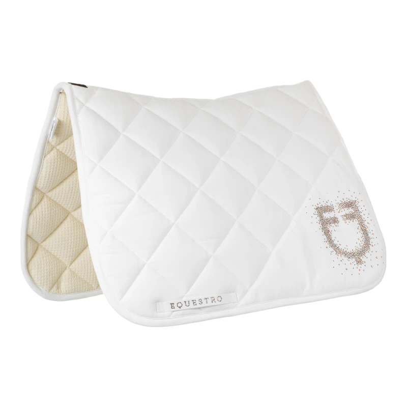 Dressage saddle pad with rhinestone logo