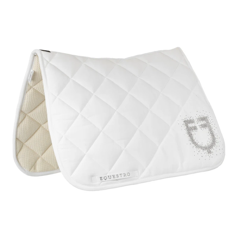 Dressage saddle pad with rhinestone logo