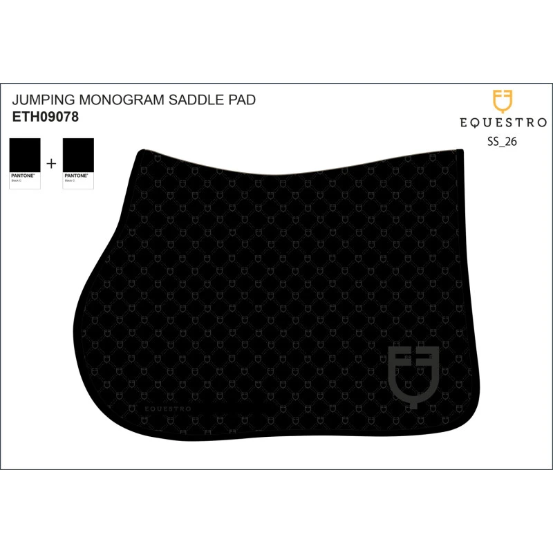 Jumping saddle pad with monogram print
