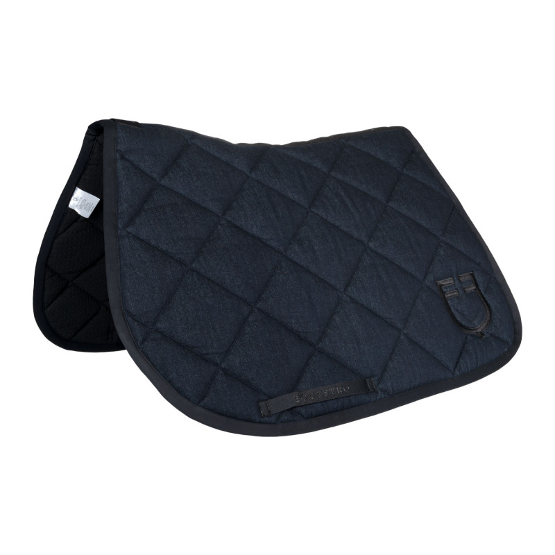 Jumping saddle pad in denim-effect technical fabric