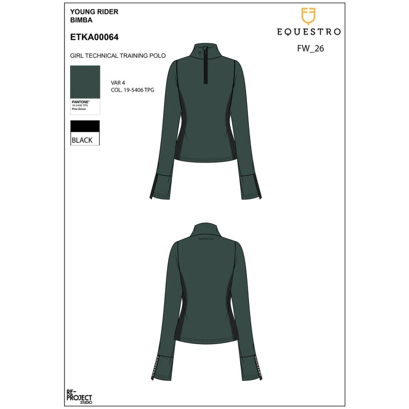 Girls' long-sleeved training base layer