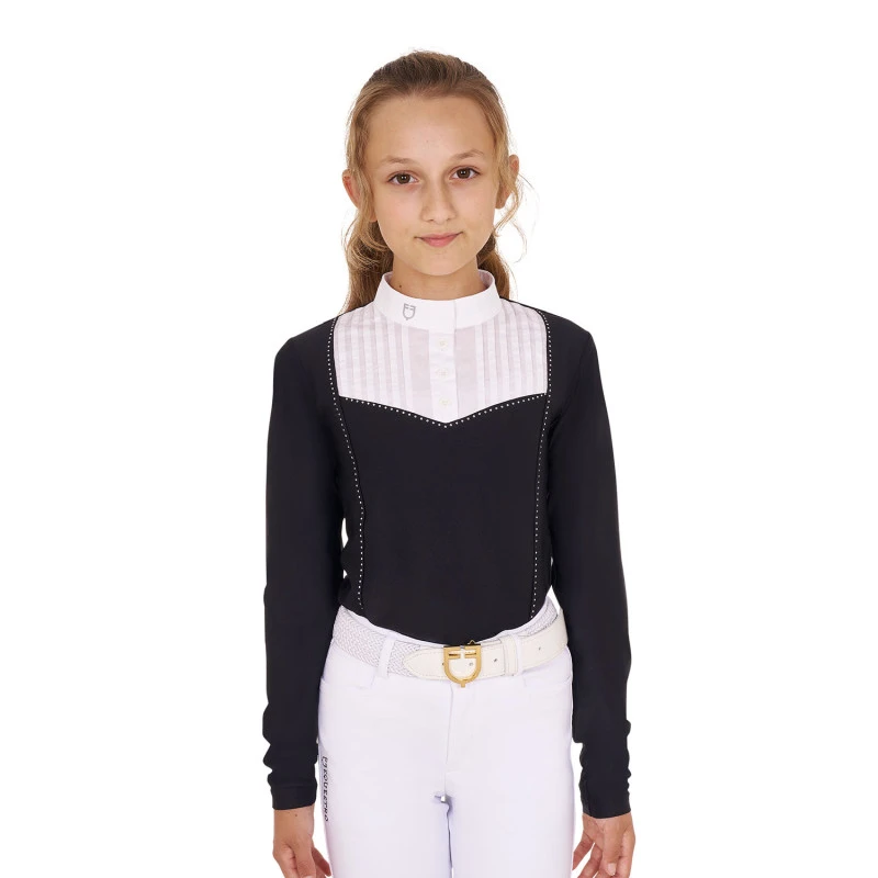 Polo de niña slim fit concurso con strass