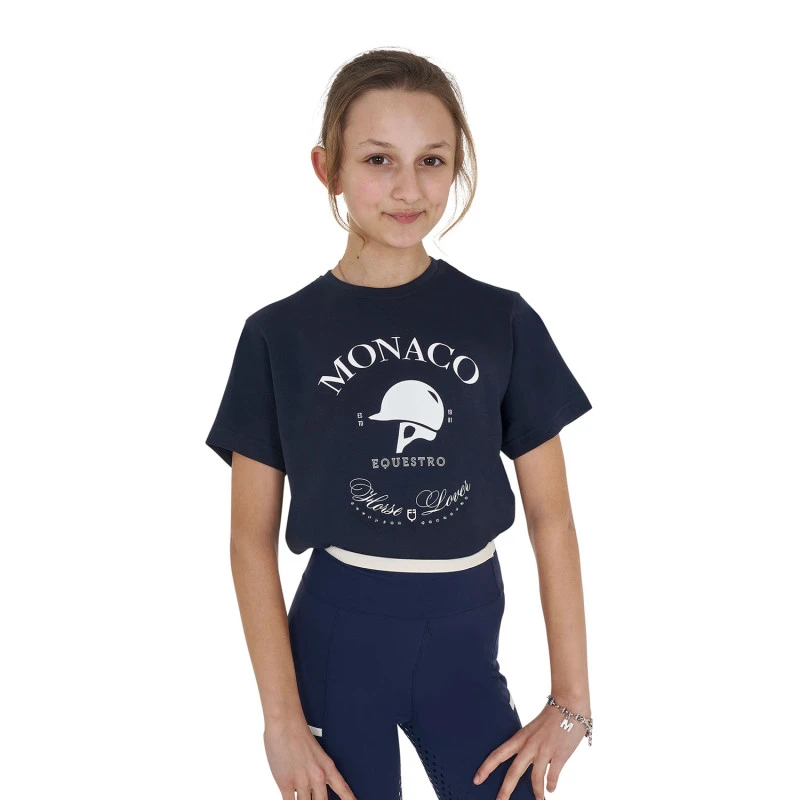 Monaco katoenen T-shirt voor meisjes met strassteentjes