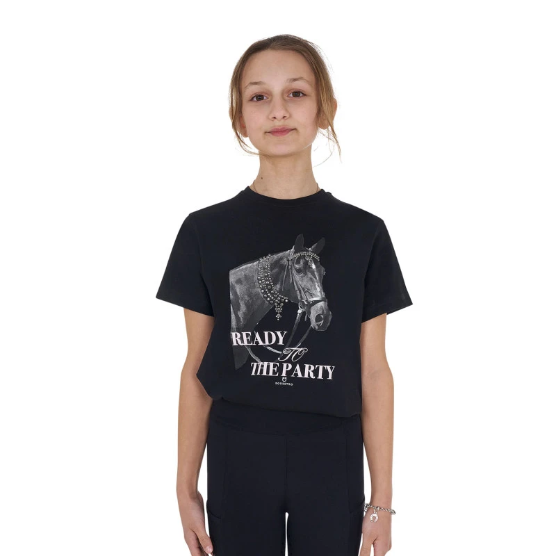 Meisjes T-shirt van katoen met strassteentjes, klaar voor het feest