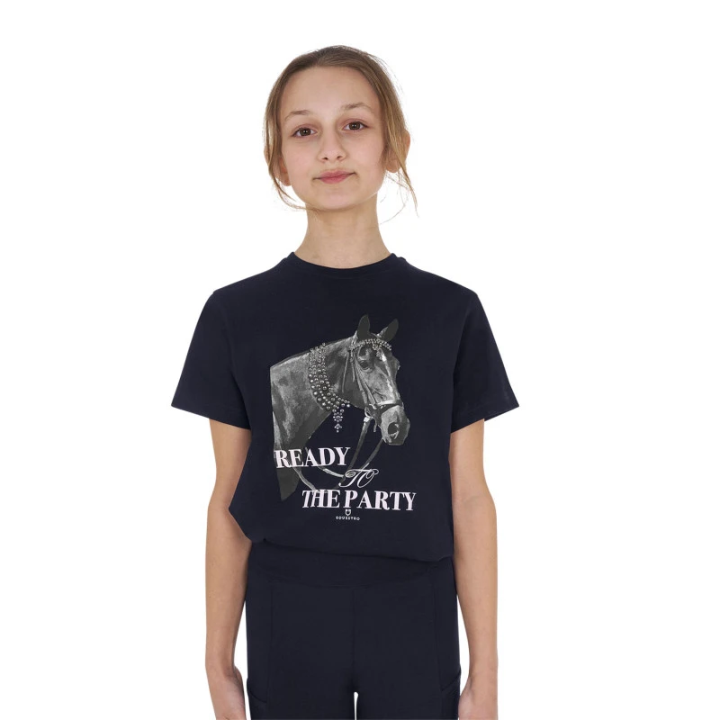 Meisjes T-shirt van katoen met strassteentjes, klaar voor het feest