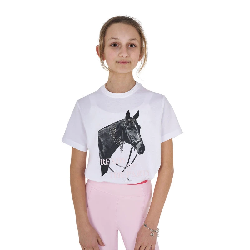 Meisjes T-shirt van katoen met strassteentjes, klaar voor het feest