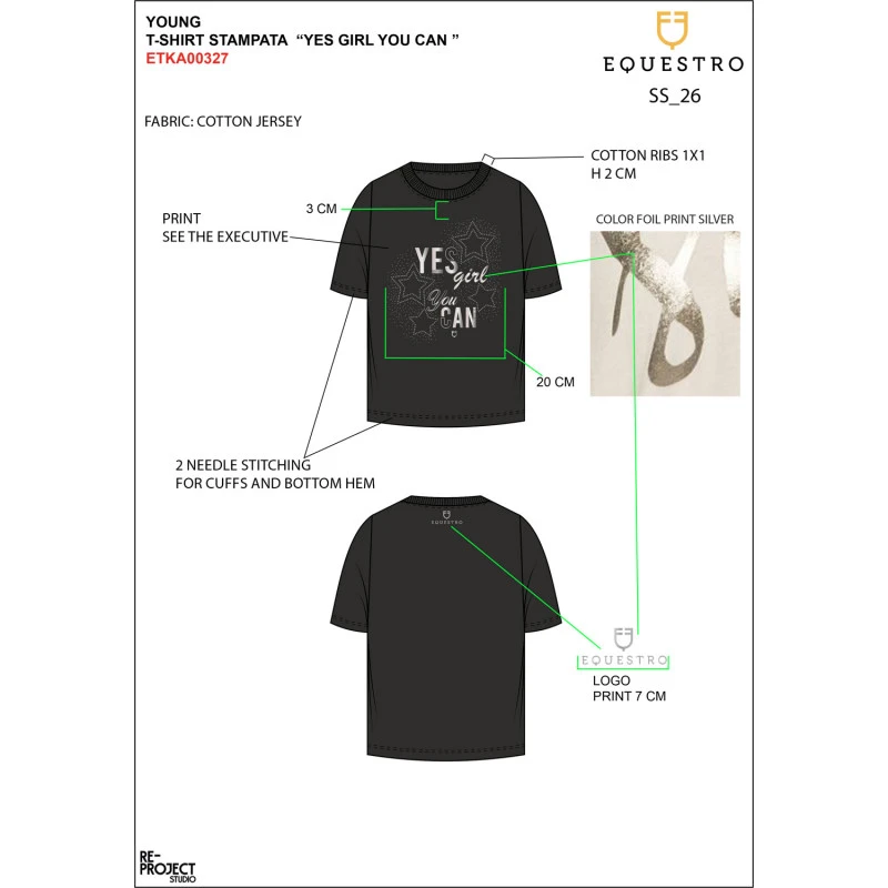 Girls' Yes Girl You Can cotton T-shirt