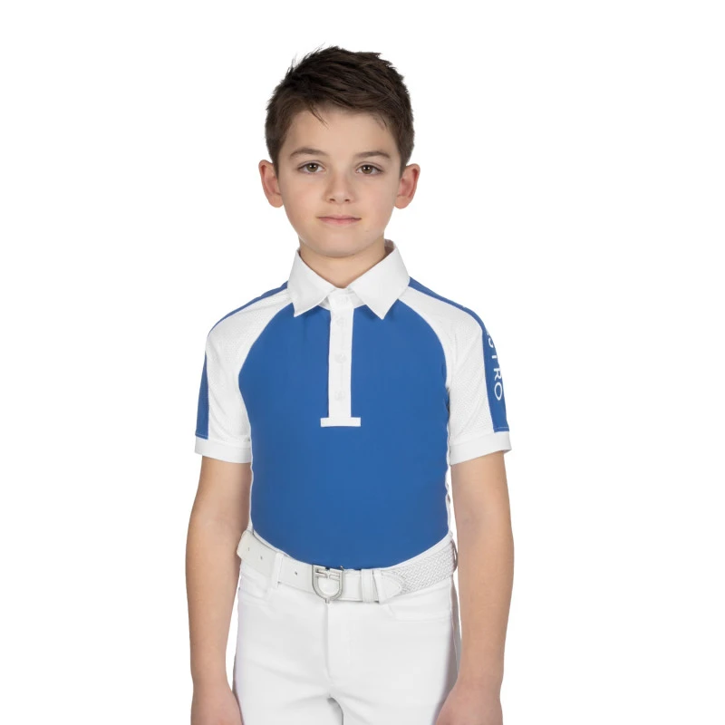 Polo infantil de concurso slim fit cuatro botones
