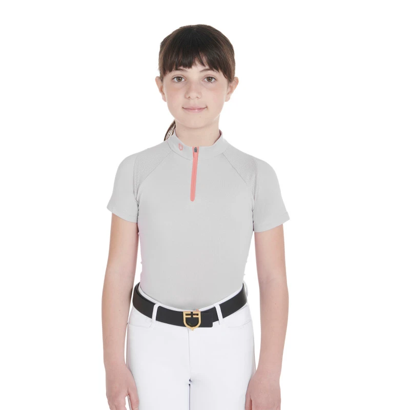 Kids' slim fit training polo shirt high performance