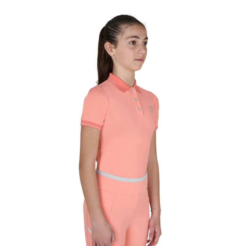 Kids' slim fit polo shirt in antibacterial technical fabric