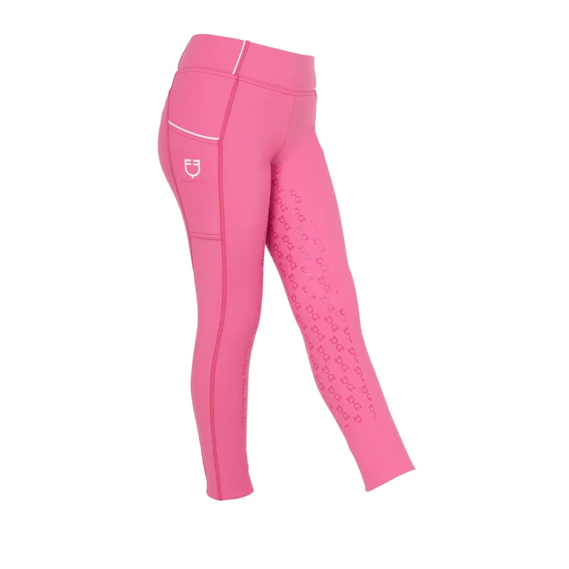 Girls' slim fit grip leggings with logo