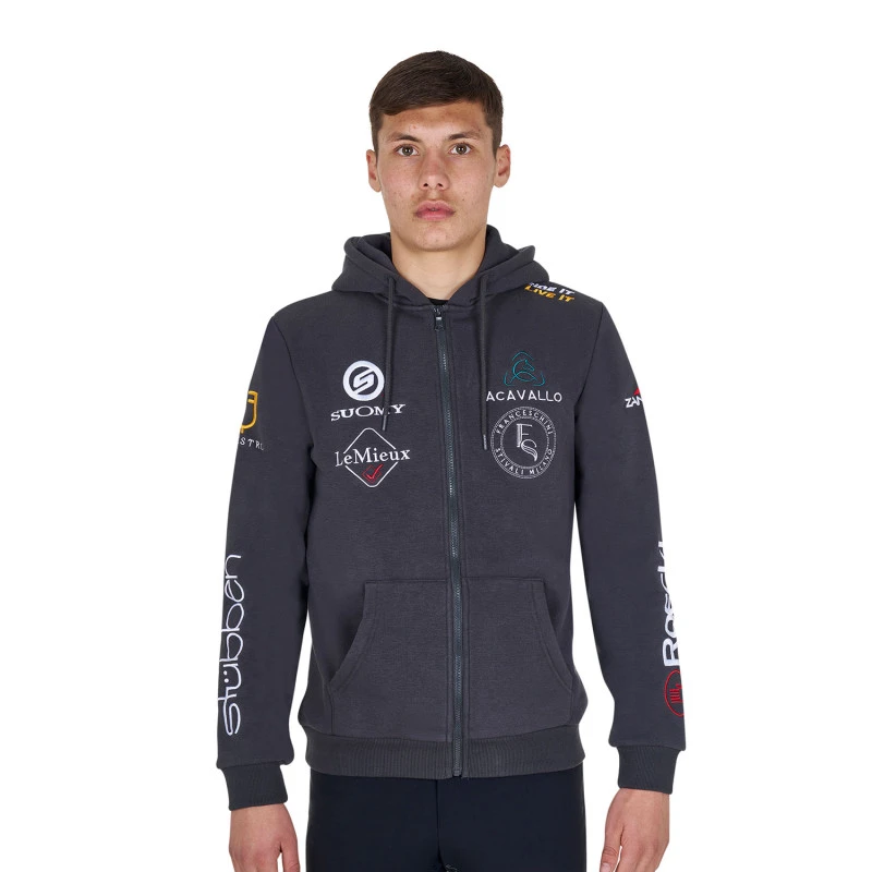 Men's sweatshirt with multi-logo hood