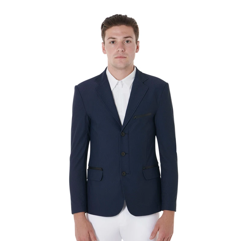 Men's competition jacket three buttons perforated fabric