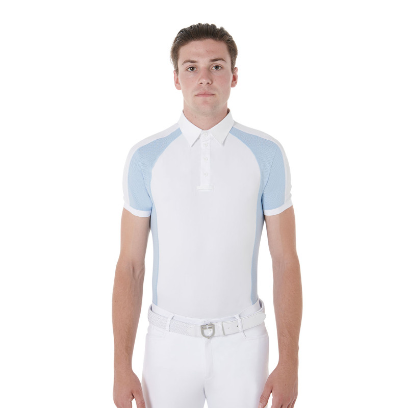 Men's slim fit competition polo shirt four buttons