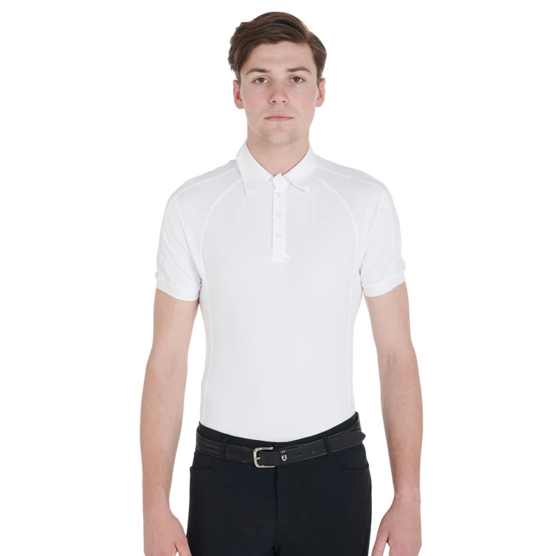 Polo de hombre de concurso slim fit cuatro botones