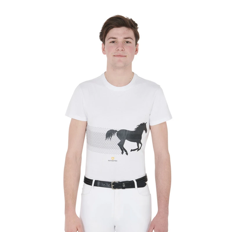 Herren Slim-Fit-T-Shirt mit Rennpferd