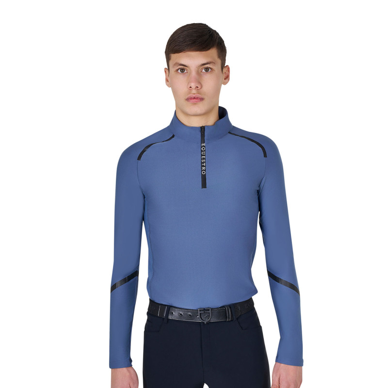 Men's slim fit long sleeve training polo shirt