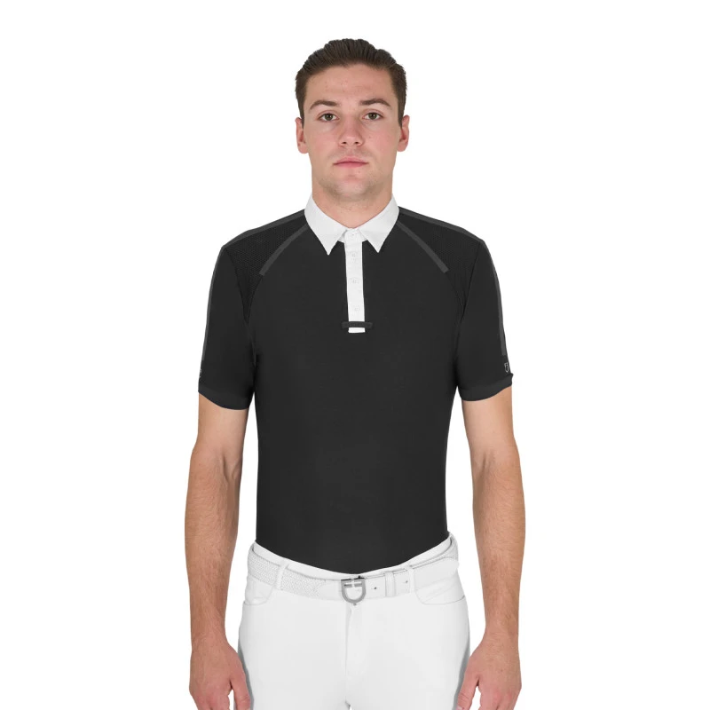 Herren Slim Fit Poloshirt mit kurzen Ärmeln für Wettkämpfe