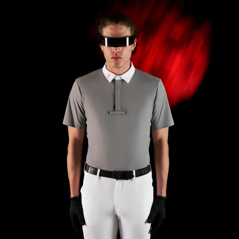Polo concurso hombre ecuestre Ridertechnology manga corta botones