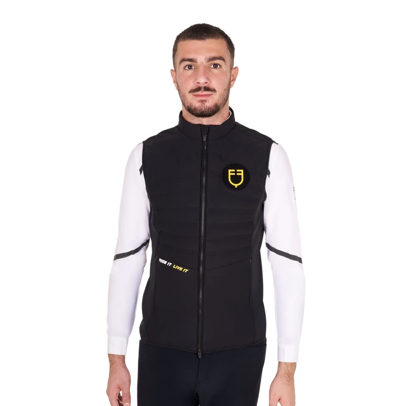 Herren-Slim-Fit-Ärmellose Jacke aus technischem Gewebe