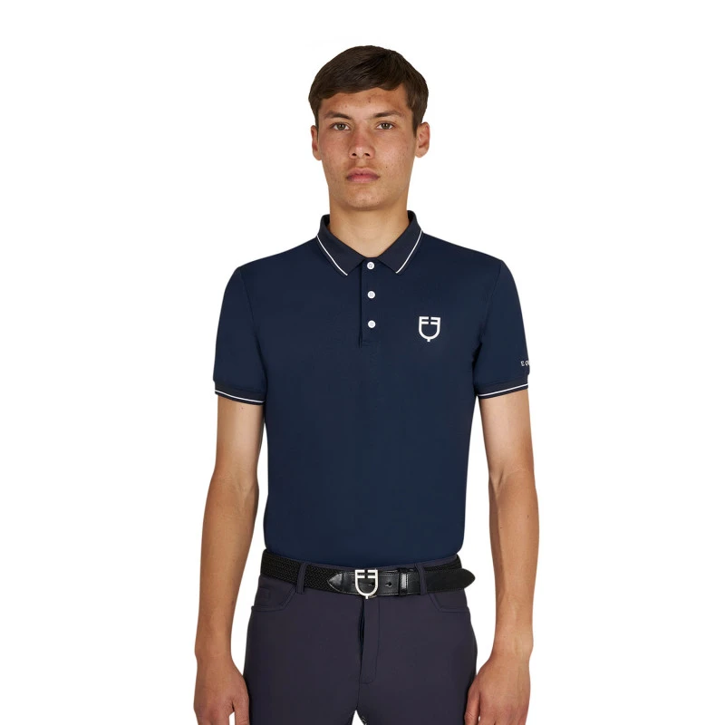 Men's training polo with contrasting details