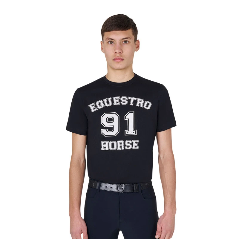 Herren Pferdeclub Baumwoll-T-Shirt