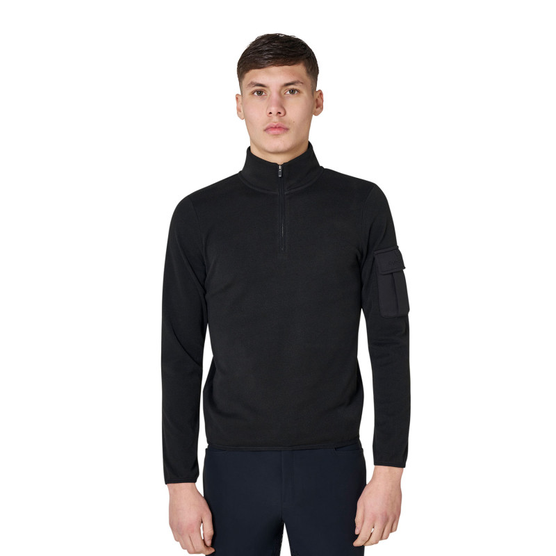 Men’s high-neck fleece sweatshirt with 3/4 zip